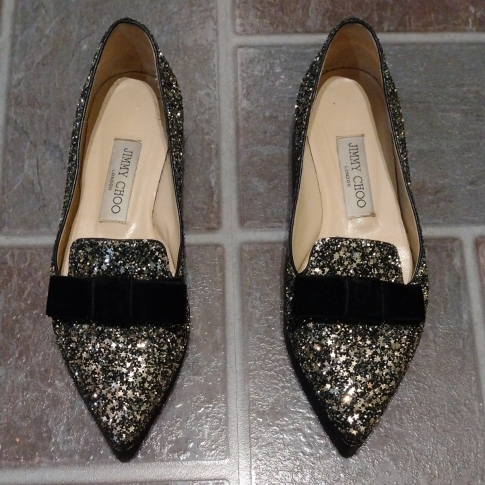 Jimmy Choo Glitter loafer Flats Size 36